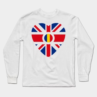 British Romanian Multinational Patriot Flag (Heart) Long Sleeve T-Shirt